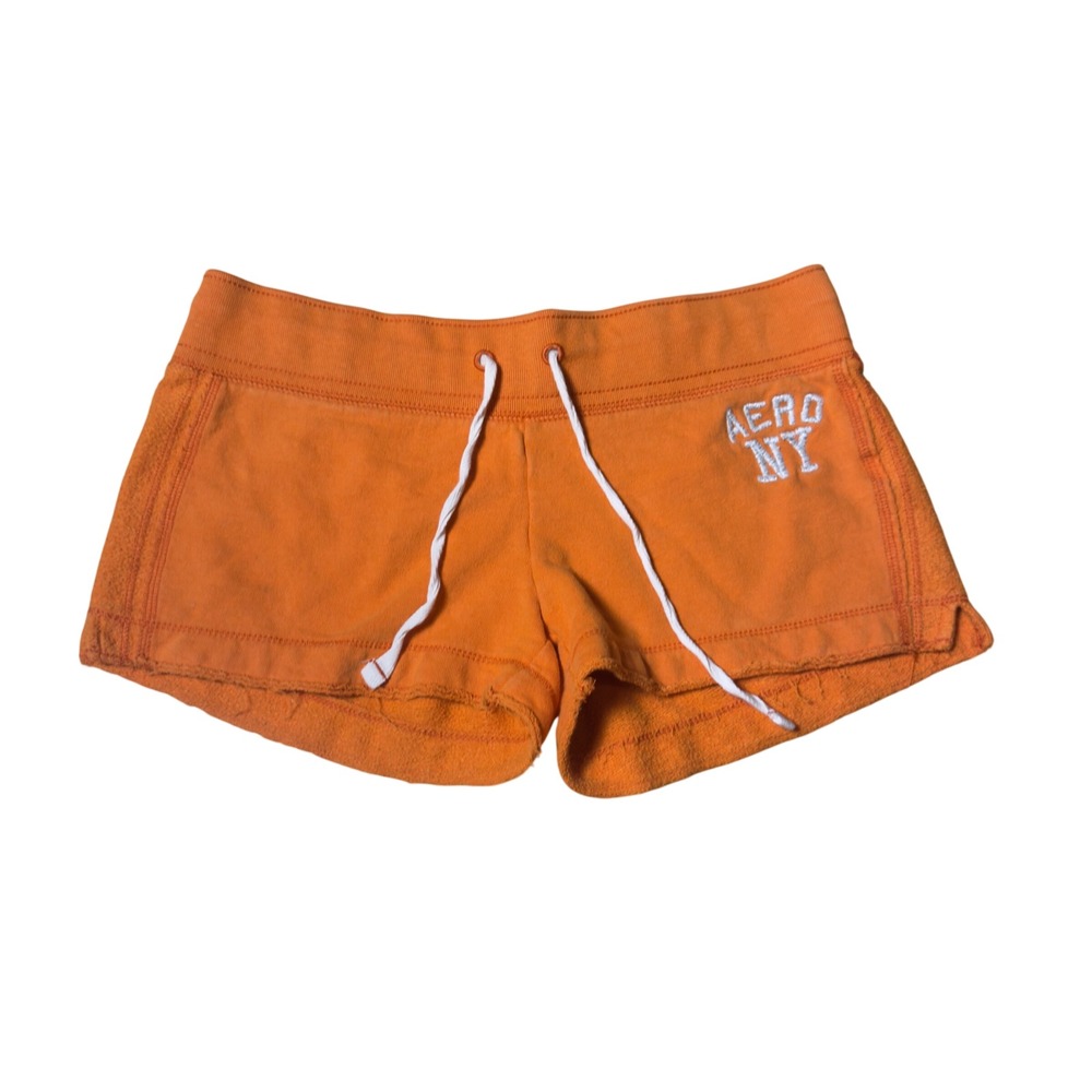 Aeropostale Orange Fleece Drawstring Shorts